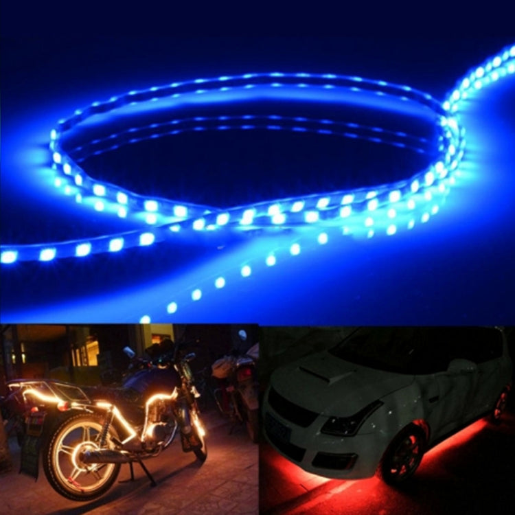 5 PCS Flow Style 45 LED 3528 SMD Waterproof Flexible Car Strip Light for Car Decoration, DC 12V, Length: 90cm(Blue Light) - Decorative Lights by buy2fix | Online Shopping UK | buy2fix