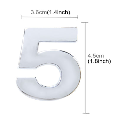 Car Vehicle Badge Emblem 3D Number Five Self-adhesive Sticker Decal, Size: 3.6*4.5*0.5cm - Decorative Sticker by buy2fix | Online Shopping UK | buy2fix