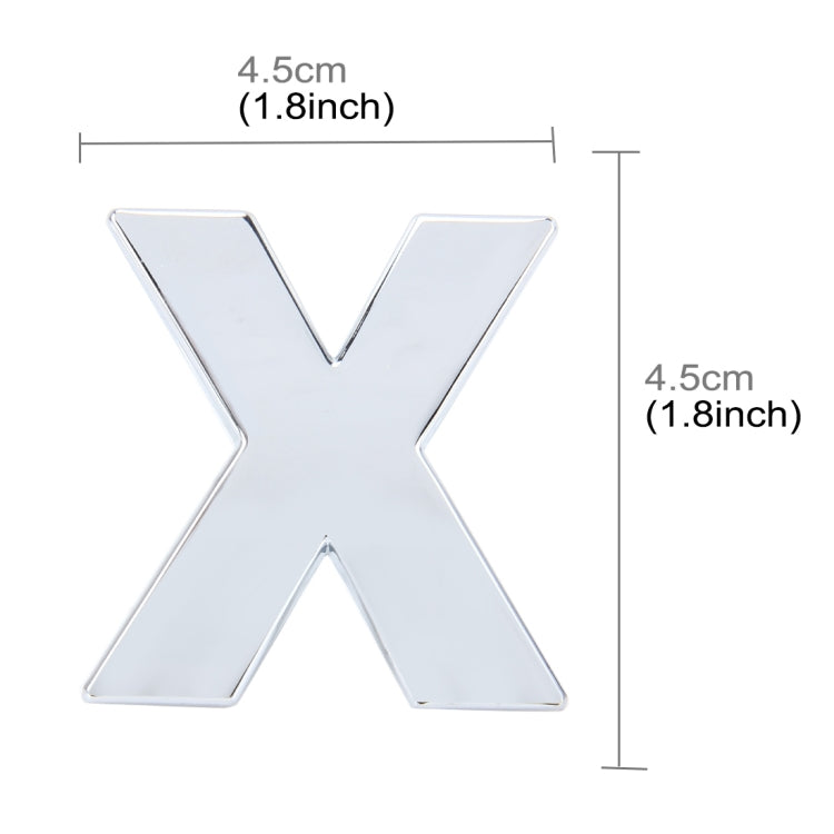 Car Vehicle Badge Emblem 3D English Letter X Self-adhesive Sticker Decal, Size: 4.5*4.5*0.5cm - 3D Metal Sticker by buy2fix | Online Shopping UK | buy2fix