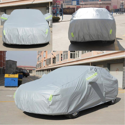 PVC Anti-Dust Sunproof Sedan Car Cover with Warning Strips, Fits Cars up to 4.5m(176 inch) in Length - PE Material by buy2fix | Online Shopping UK | buy2fix