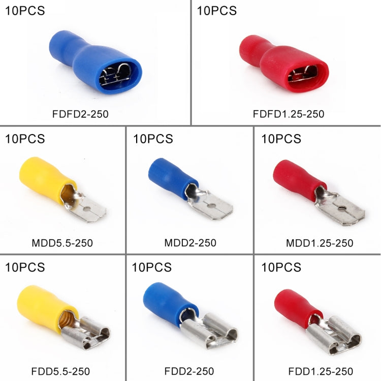 80 in 1 Mixed Cold Press Electrical Insulated Terminals Crimp Connectors Assortment Kit - In Car by buy2fix | Online Shopping UK | buy2fix