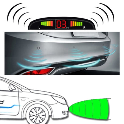 Car Buzzer Reverse Backup Radar System - Premium Quality 4 Parking Sensors Car Reverse Backup Radar System with LCD Display(Dark Red) - In Car by buy2fix | Online Shopping UK | buy2fix