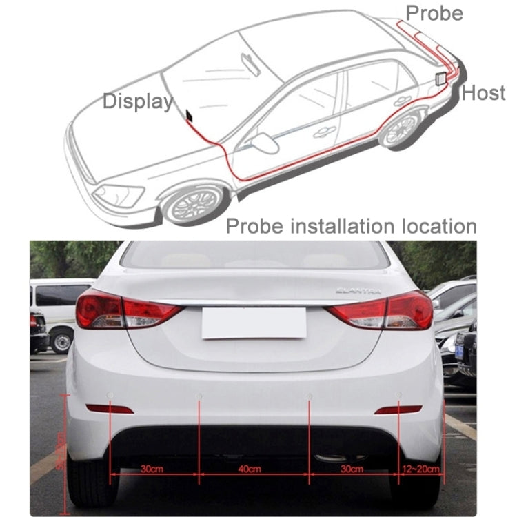 Car Buzzer Reverse Backup Radar System - Premium Quality 4 Parking Sensors Car Reverse Backup Radar System with LCD Display(Silver) - In Car by buy2fix | Online Shopping UK | buy2fix