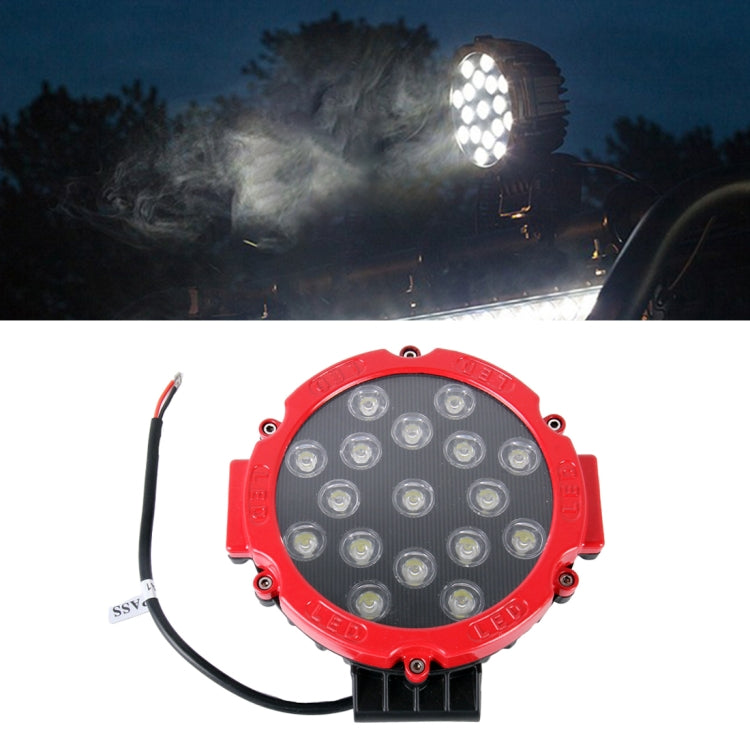 2 PCS 51W 3500LM 6500K White Light 17 LED Waterproof Car Boat Marine Work Lights Spotlight LED Bulbs, 30 Degrees Adjustable, DC 10-30V(Red) - Work Lights by buy2fix | Online Shopping UK | buy2fix