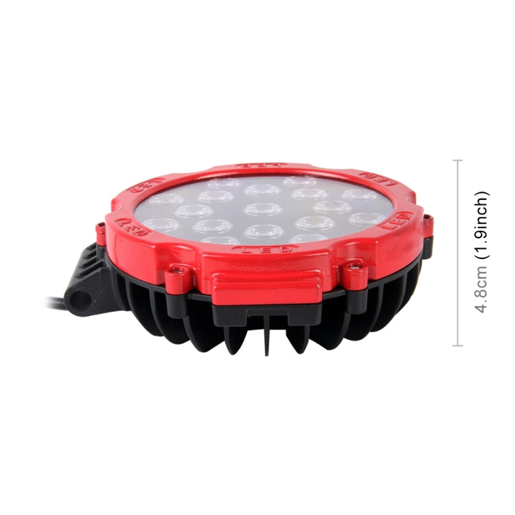 2 PCS 51W 3500LM 6500K White Light 17 LED Waterproof Car Boat Marine Work Lights Spotlight LED Bulbs, 30 Degrees Adjustable, DC 10-30V(Red) - Work Lights by buy2fix | Online Shopping UK | buy2fix