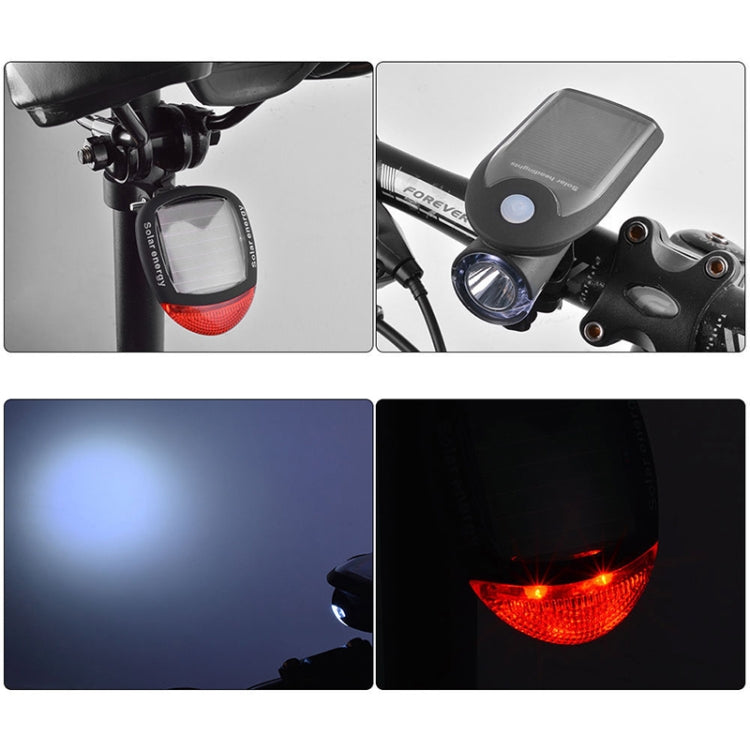 2 PCS 3W 240LM USB Solar Energy Motorcycle / Bicycle Light Set, Front Light+Back Light(Black) - Headlights by buy2fix | Online Shopping UK | buy2fix