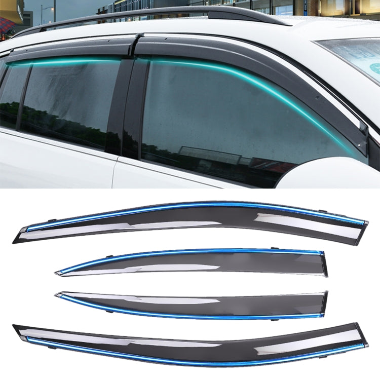 4 PCS Window Sunny Rain Visors Awnings Sunny Rain Guard for Honda CITY 2009-2014 Version - Window Foils & Solar Protection by buy2fix | Online Shopping UK | buy2fix