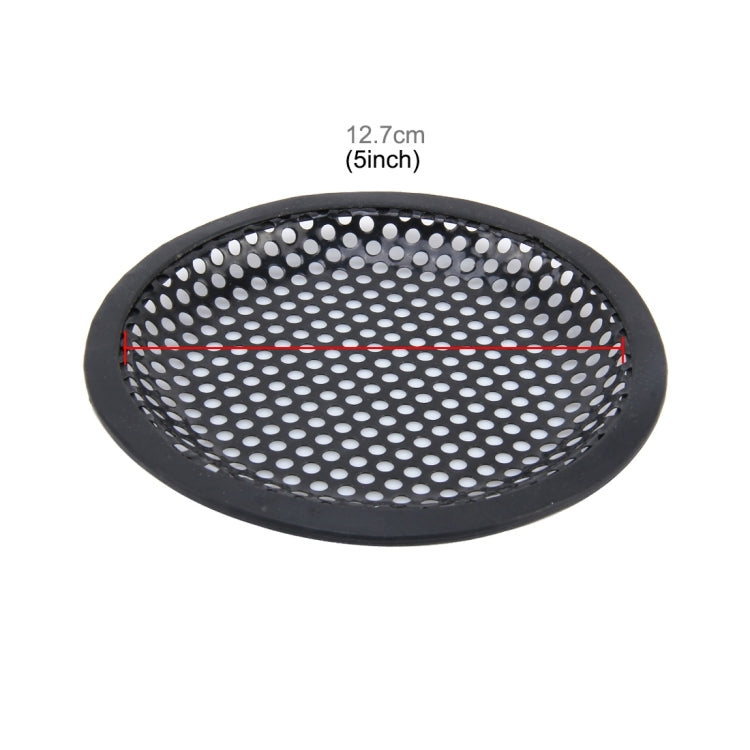 5 inch Car Auto Metal Mesh Black Round Hole Subwoofer Loudspeaker Protective Cover Mask Kit with Fixed Holder - In Car by buy2fix | Online Shopping UK | buy2fix