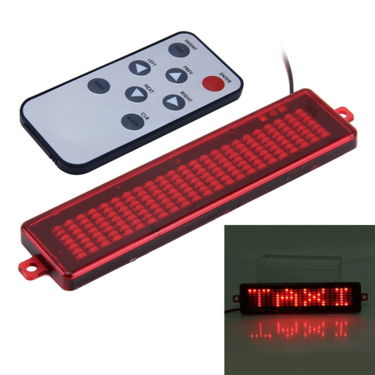 DC 12V Car LED Programmable Showcase Message Sign Scrolling Display Lighting Board with Remote Control (Red Light) - Car Monitor by buy2fix | Online Shopping UK | buy2fix