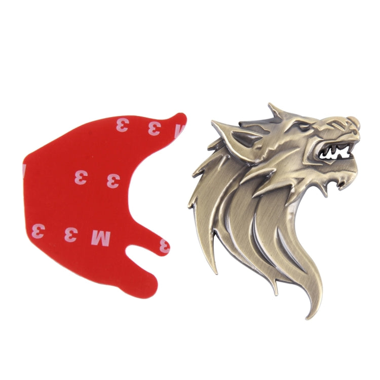 Wolf Head Shape Shining Metal Car Free Sticker(Gold) - 3D Metal Sticker by buy2fix | Online Shopping UK | buy2fix