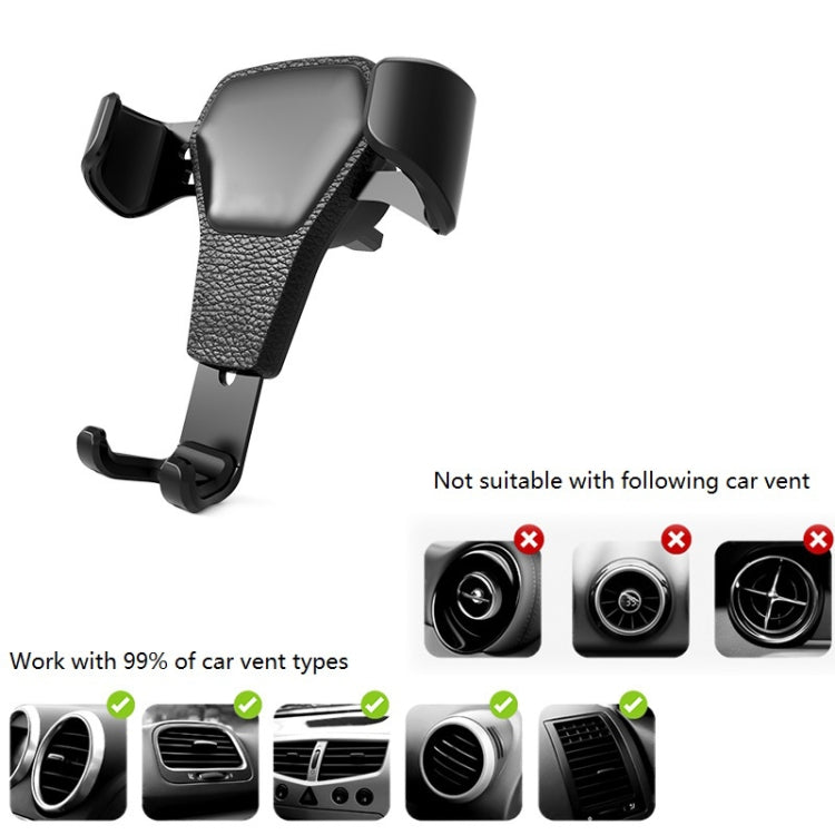 Litchi Texture Gravity Car Mount Phone Holder (White) - Car Holders by buy2fix | Online Shopping UK | buy2fix