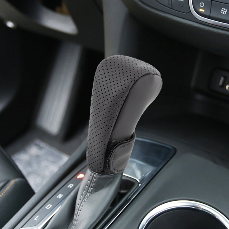 Universal Nonslip Breathable Genuine Leather Car Gear Shift Knob Cover(Black) - Shift Knob by buy2fix | Online Shopping UK | buy2fix