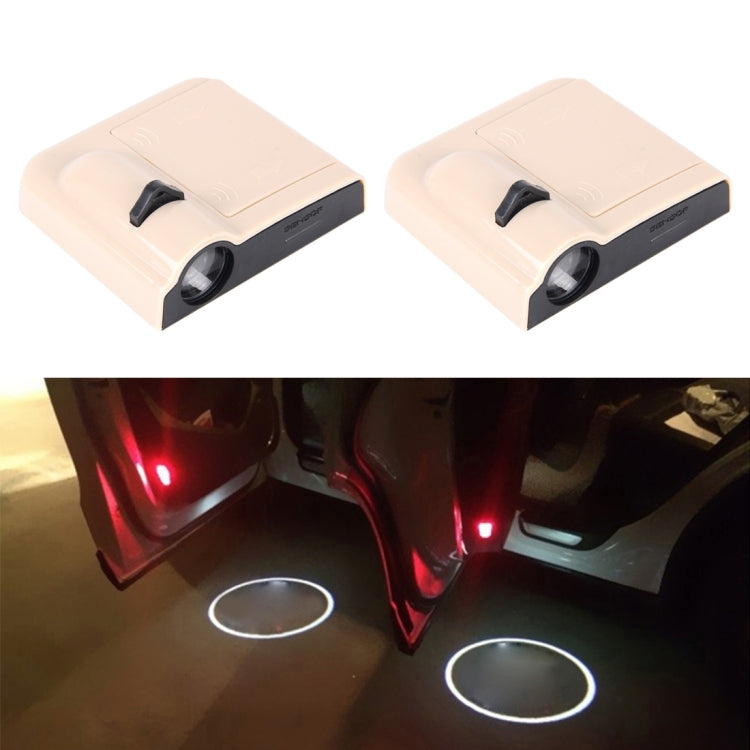 2 PCS LED Ghost Shadow Light, Car Door LED Laser Welcome Decorative Light, Display Logo for KIA K2 Car Brand(Khaki) - Door Lights by buy2fix | Online Shopping UK | buy2fix