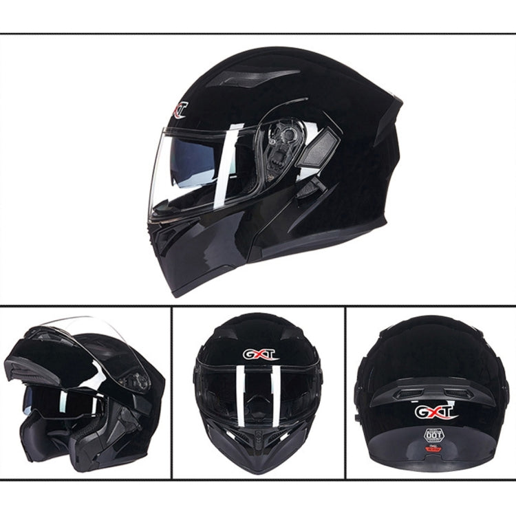 GXT Motorcycle ABS Shell Anti-fog  Double-len Inner Sun Visor Safety Helmet, Size: M(Black) - Helmets by GXT | Online Shopping UK | buy2fix