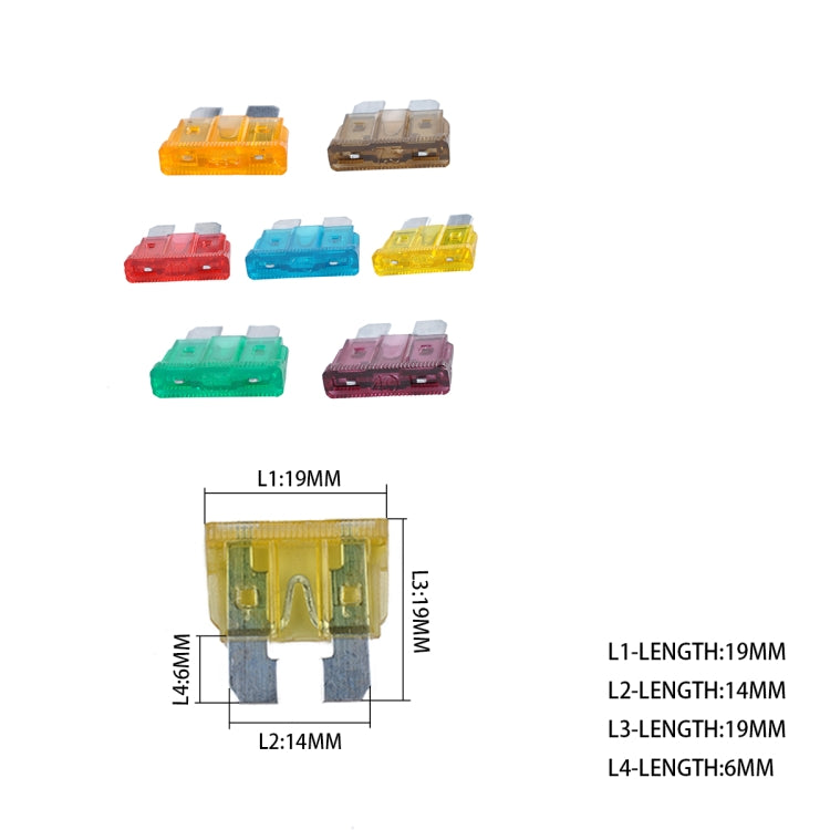 100 PCS Mix Assorted Car Motorcycle Truck Blade Fuse Set 3A 5A 7.5A 10A 15A 20A 25A 30A 35A 40A with Huse Holder - In Car by buy2fix | Online Shopping UK | buy2fix