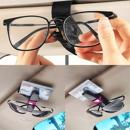 Vehicle Mounted Glasses Clip Car Eyeglass Bill Holder, Package: OPP Bag(Rose Red) - Sunglasses & Glasses Clips by buy2fix | Online Shopping UK | buy2fix