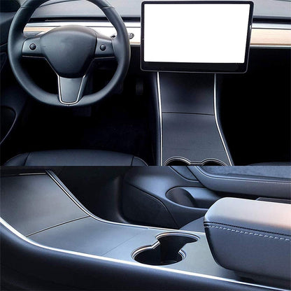 Car Central Control Panel Film Scratch-proof PVC Decorative Sticker for Tesla Model 3 before 2021(Matte Black) - Car Interior Mouldings by buy2fix | Online Shopping UK | buy2fix