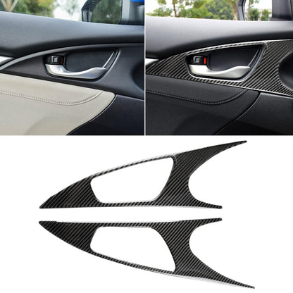 2 PCS Car Carbon Fiber Door Inner Handle Wrist Panel Decorative Sticker for Honda Tenth Generation Civic 2016-2019 - Car Interior Mouldings by buy2fix | Online Shopping UK | buy2fix