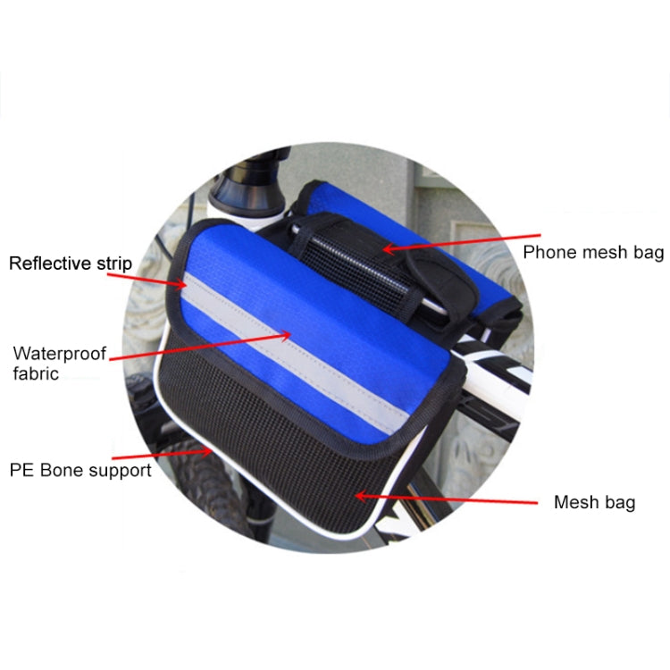 Bicycle Phone Bags Mountain Road Bike Front Head Bag Saddle Bag (Black) - Bicycle Bags by buy2fix | Online Shopping UK | buy2fix