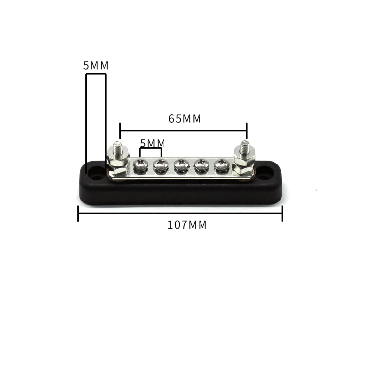 5 Way Power Distribution Bus Bar 5-bit Single Distribution Box for Car / RV / Boat - In Car by buy2fix | Online Shopping UK | buy2fix