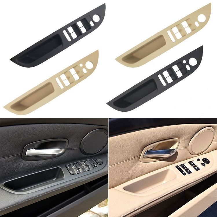 Car Left Front Door Window Lift Switch Trim Panel 51416983705 for BMW E60 2008-2010, Left Driving High Configuration Version (Beige) - In Car by buy2fix | Online Shopping UK | buy2fix