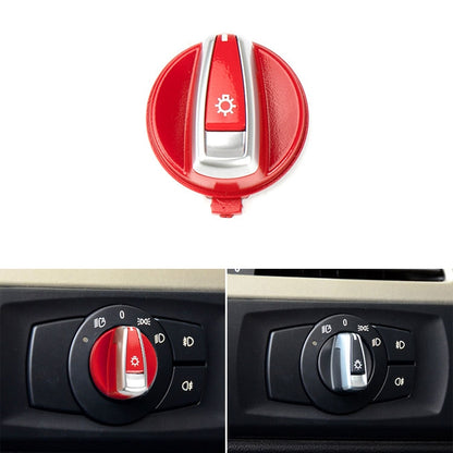 Car Headlight Switch Button Knob Cover Trim 6131 6932 796 for BMW X1 2009-2015, Left Driving(Red) - In Car by buy2fix | Online Shopping UK | buy2fix