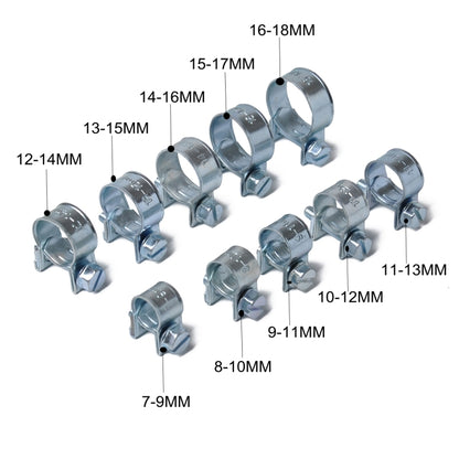 84 PCS 10 Size Mini Hydraulic Hose Clamps O-Clips Pipe Fuel Air, Inside Diameter Range: 7-18mm - In Car by buy2fix | Online Shopping UK | buy2fix