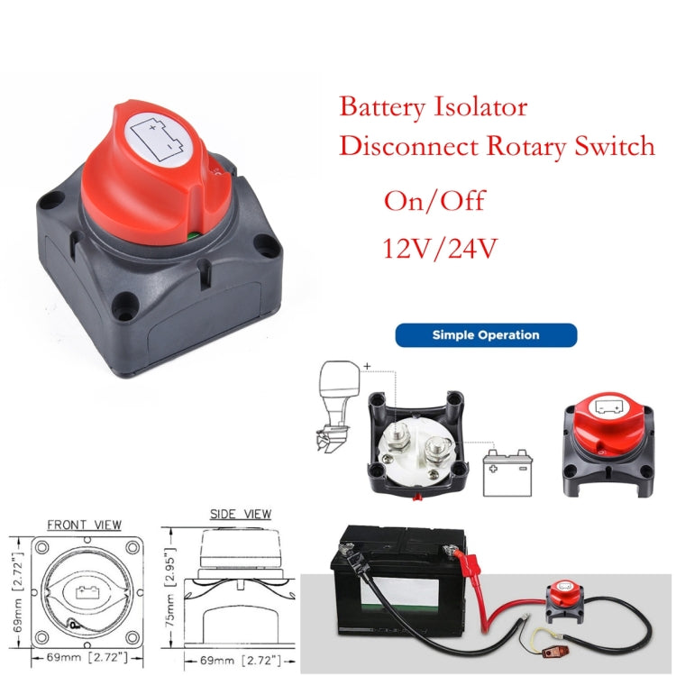 Car Auto RV Marine Boat Battery Selector Isolator Disconnect Rotary Switch Cut - In Car by buy2fix | Online Shopping UK | buy2fix