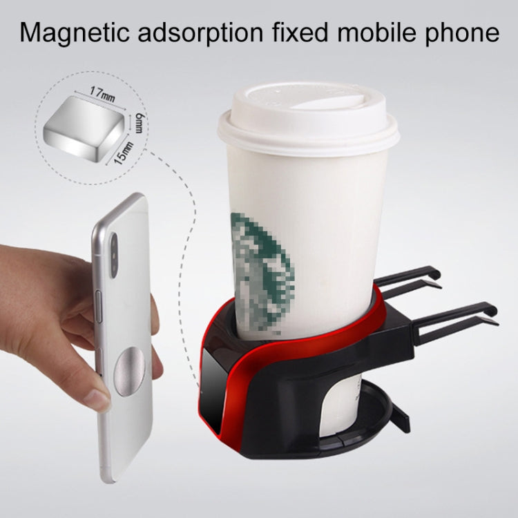 2 in 1 Car Air Outlet Magnetic Mount Beverage Cup Stand Phone Holder(Blue) -  by buy2fix | Online Shopping UK | buy2fix