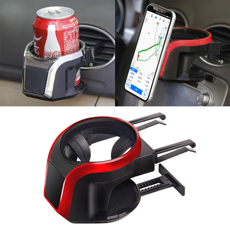 2 in 1 Car Air Outlet Magnetic Mount Beverage Cup Stand Phone Holder(Red) -  by buy2fix | Online Shopping UK | buy2fix