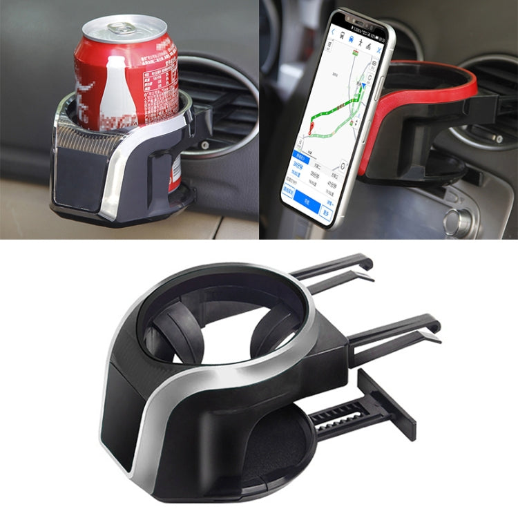 2 in 1 Car Air Outlet Magnetic Mount Beverage Cup Stand Phone Holder(Silver) -  by buy2fix | Online Shopping UK | buy2fix