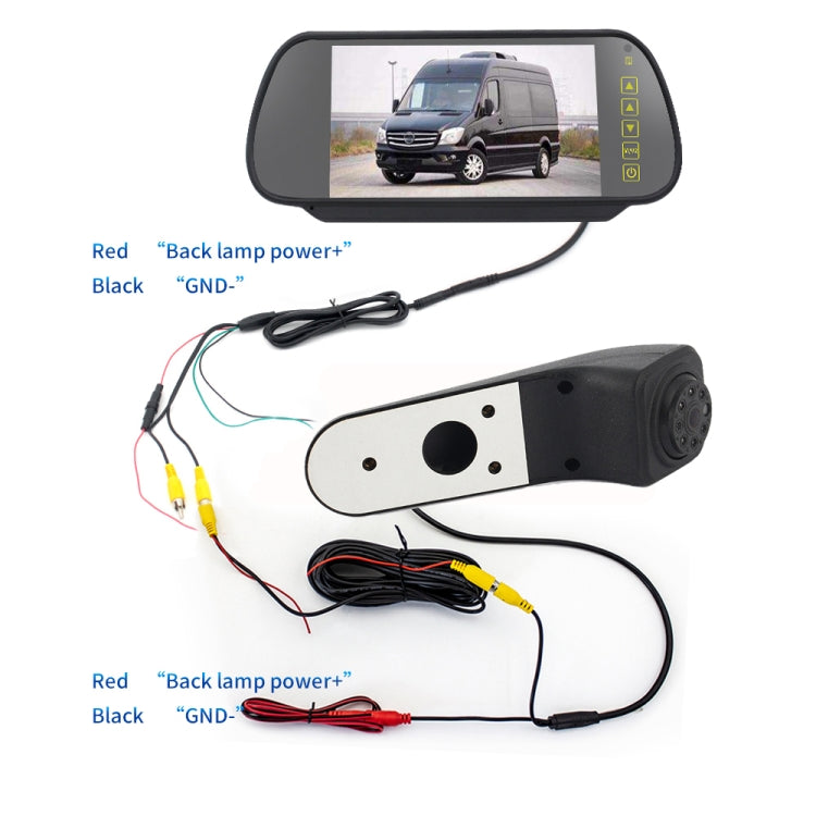 PZ475 Car Waterproof 170 Degree Brake Light View Camera + 7 inch Rearview Monitor for Volkswagen Crafter - In Car by buy2fix | Online Shopping UK | buy2fix