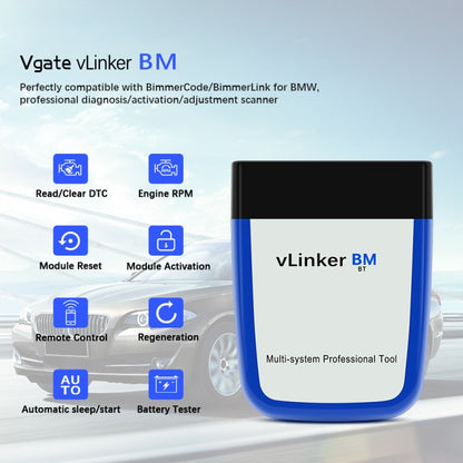 VLINKER BM V2.2 Bluetooth 3.0 Car OBD Fault Diagnosis Detector - In Car by buy2fix | Online Shopping UK | buy2fix