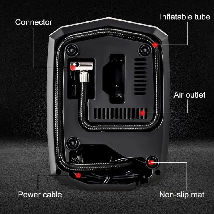 Car 12V Portable Inflatable Cylinder Pedal Pointer Air Pump with Light & Tool Box - In Car by buy2fix | Online Shopping UK | buy2fix