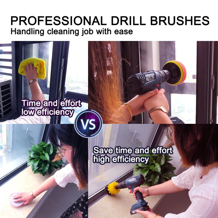 20 in 1 Floor Wall Window Glass Cleaning Descaling Electric Drill Brush Head Set - Home & Garden by buy2fix | Online Shopping UK | buy2fix