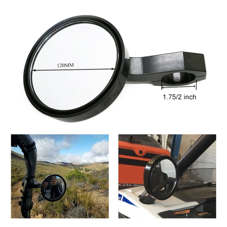 SFUTV-3 ATV All Terrain Vehicle Round CNC Rearview Mirror 1.75/2 inch Universal For UTV - In Car by buy2fix | Online Shopping UK | buy2fix