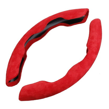 Car Universal Suede Steering Wheel Cover (Red) - In Car by buy2fix | Online Shopping UK | buy2fix