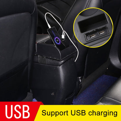 Car Multi-functional Dual USB Armrest Box Booster Pad, Microfiber Leather Curved Type (Black) - In Car by buy2fix | Online Shopping UK | buy2fix