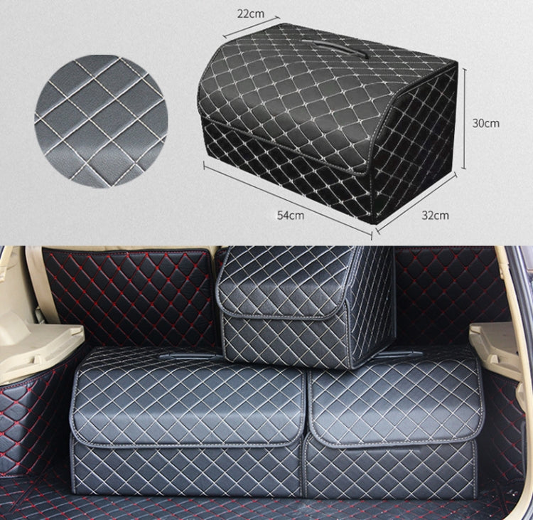 Car Trunk Foldable Storage Box, Checkered Large Size: 54 x 32 x 30cm (Beige) - In Car by buy2fix | Online Shopping UK | buy2fix