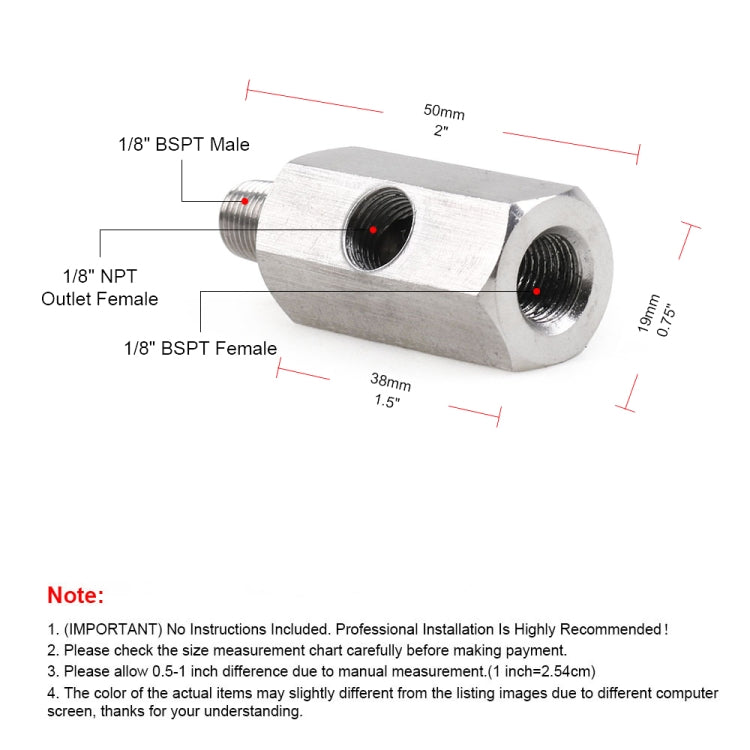 Car Modified 1/8 inch NPT Oil Pressure Sensor Connector - In Car by buy2fix | Online Shopping UK | buy2fix