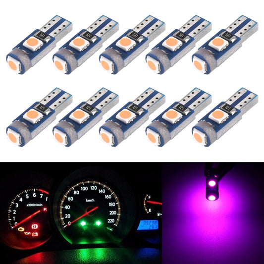 10 in 1 Car T5 0.2W DC12V Instrument Panel LED Decorative Light(Pink Light) - In Car by buy2fix | Online Shopping UK | buy2fix