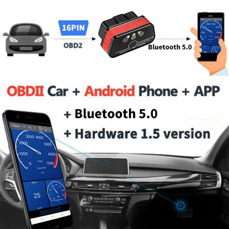 KONNWEI KW901 Android Phone OBD2 Car Bluetooth 5.0 Diagnostic Scan Tools(Black) - In Car by KONNWEI | Online Shopping UK | buy2fix