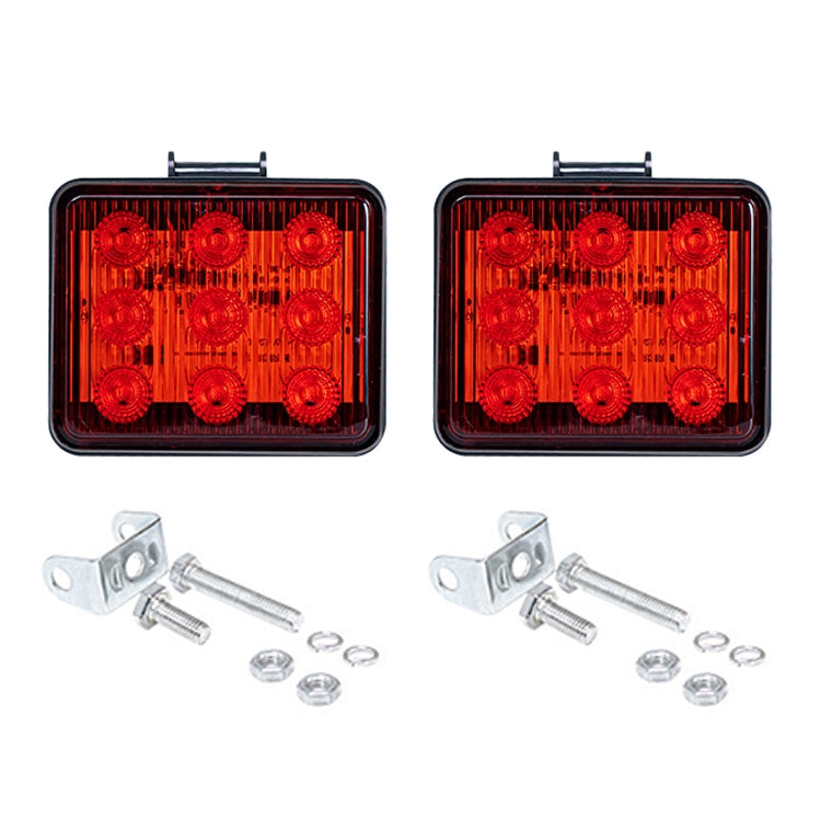 2 PCS ZS-7013 3 inch 9LEDs Strobe Waterproof Car / Truck Warning Light (Red Light) - In Car by buy2fix | Online Shopping UK | buy2fix