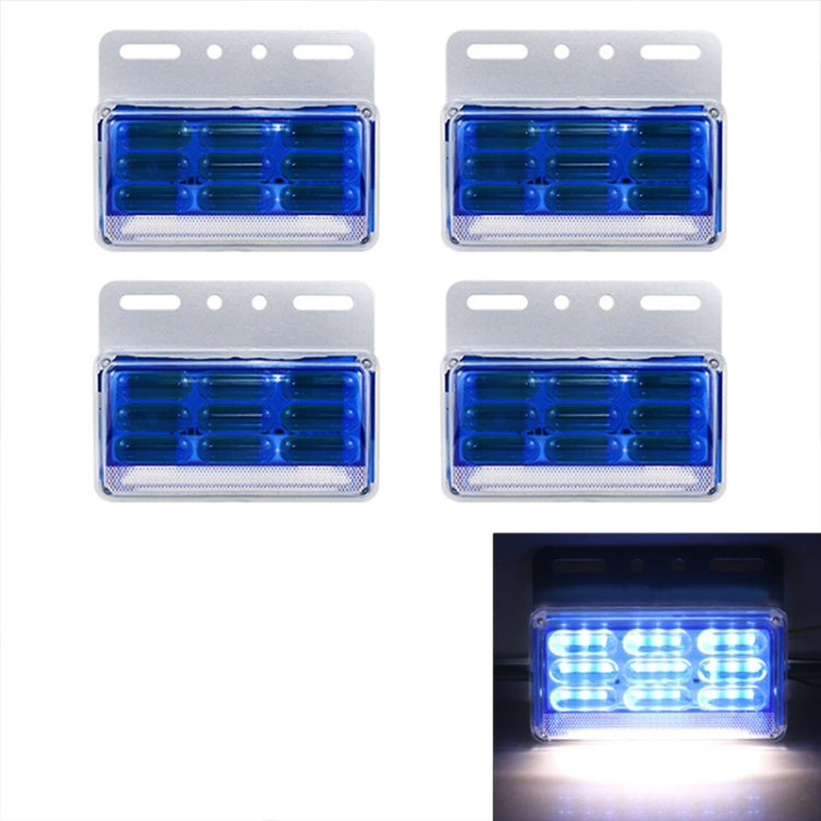 4 PCS ZS-9001 DC24V 9D Waterproof Car / Truck Side Marker Indicator Lights Bulb Lamp (Blue Light) - In Car by buy2fix | Online Shopping UK | buy2fix