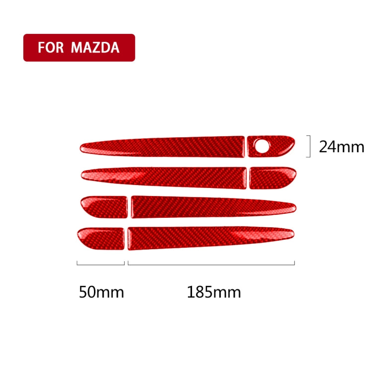 Car Carbon Fiber without Hole Outside Door Handle Decorative Sticker for Mazda CX-5 2017-2018, Left Drive (Red) - In Car by buy2fix | Online Shopping UK | buy2fix