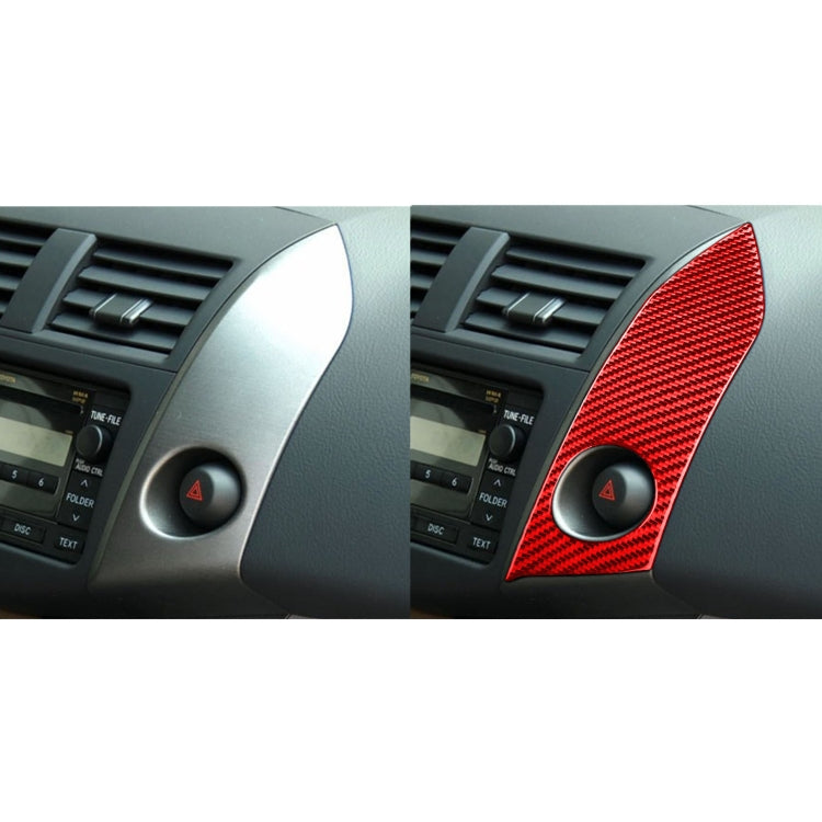 Car Carbon Fiber Warning Light Switch Panel Decorative Sticker for Toyota RAV4 2006-2013, Left and Right Drive (Red) - In Car by buy2fix | Online Shopping UK | buy2fix