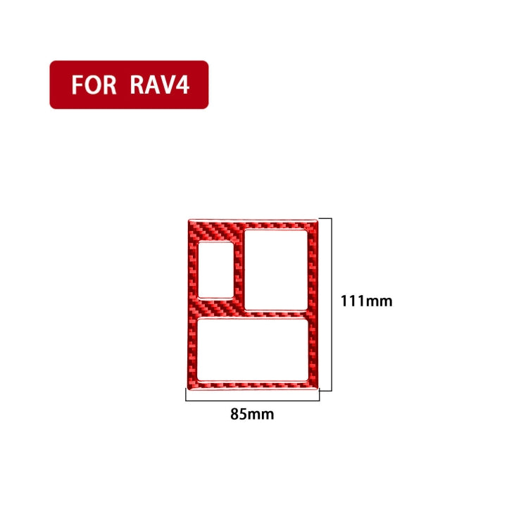 Car Carbon Fiber Rear Mirror Adjustment Switch Frame Decorative Sticker for Toyota RAV4 2006-2013, Right Drive (Red) - In Car by buy2fix | Online Shopping UK | buy2fix