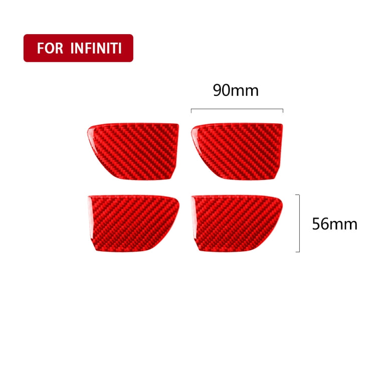 Car Carbon Fiber Inside Door Bowl Decorative Sticker for Infiniti Q50 2014-2020, Left and Right Drive(Red) - In Car by buy2fix | Online Shopping UK | buy2fix