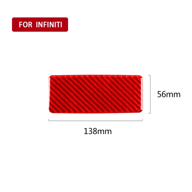 Car Carbon Fiber Rear Ashtray Panel Decorative Sticker for Infiniti Q50 2014-2020, Left and Right Drive(Red) - In Car by buy2fix | Online Shopping UK | buy2fix