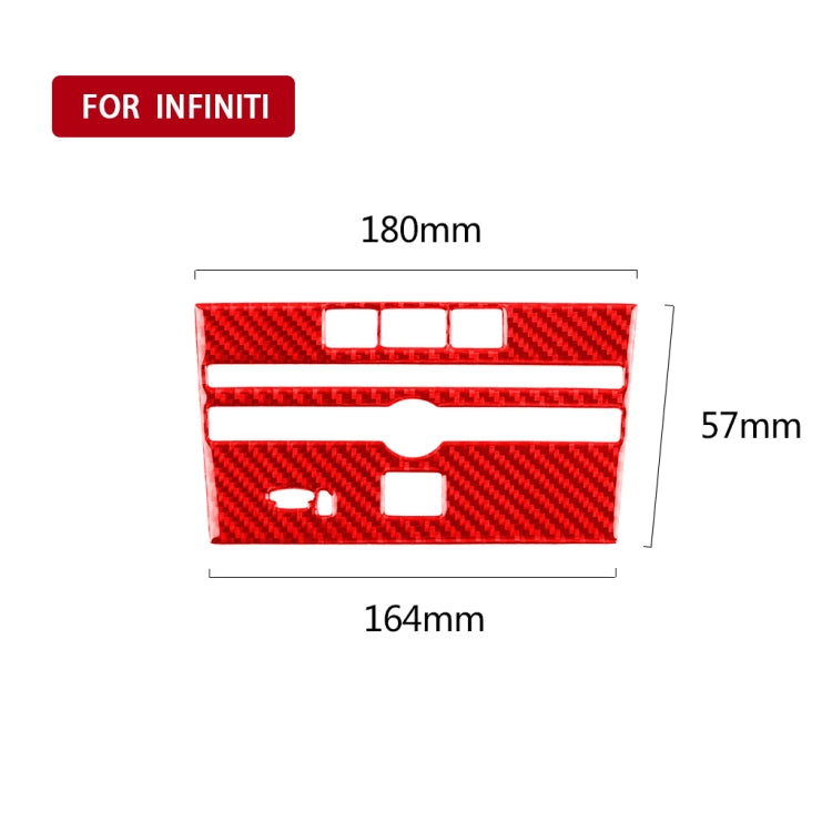 Car Carbon Fiber B Style CD Console Panel Decorative Sticker for Infiniti Q50 2014-2020, Left Drive(Red) - In Car by buy2fix | Online Shopping UK | buy2fix